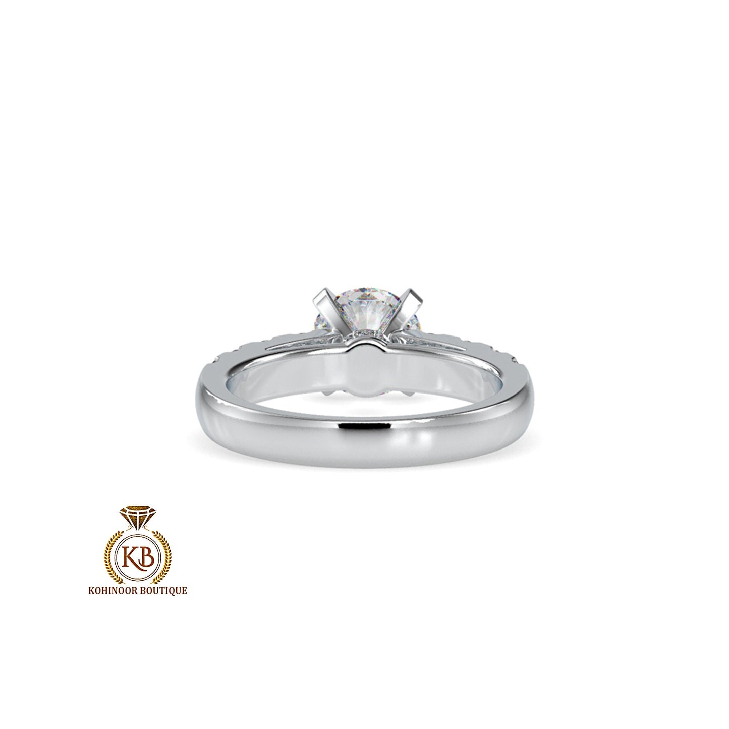 Round Cut Solitaire collar Halo Cathedral Set U shaped Pave Moissanite Engagement ring,ring for her, engagement ring, classic solitaire ring