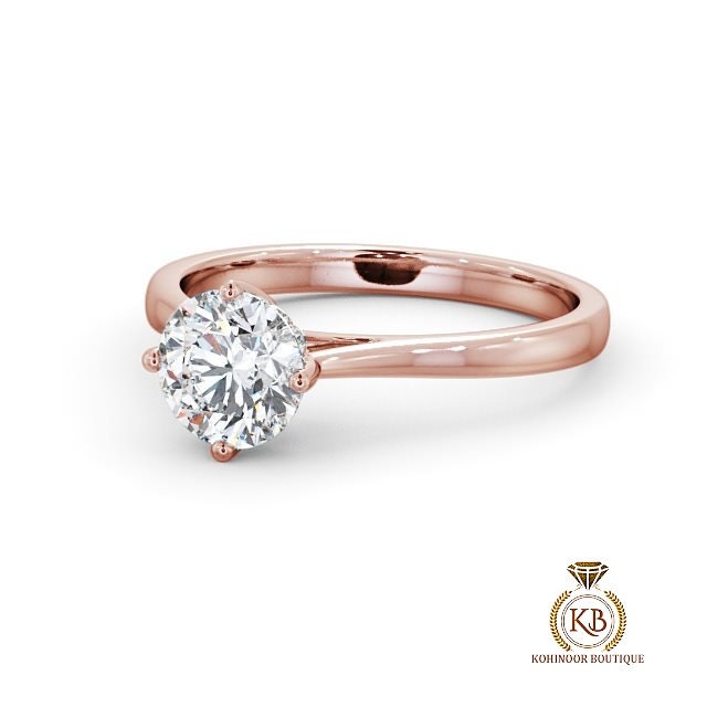 Compass prong set Round Cut Hidden Halo Cathedral set Solitaire Moissanite Engagement ring, ring for her, proposal ring, gift for women