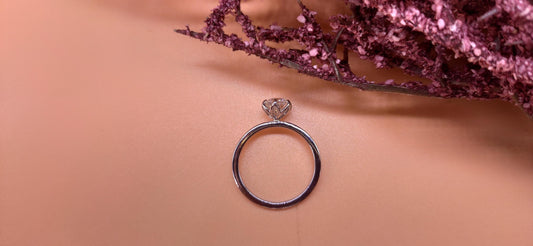 Tulip Lotus Prong Round Moissanite Solitaire Engagement Ring, flower basket  Promise\proposal Ring.