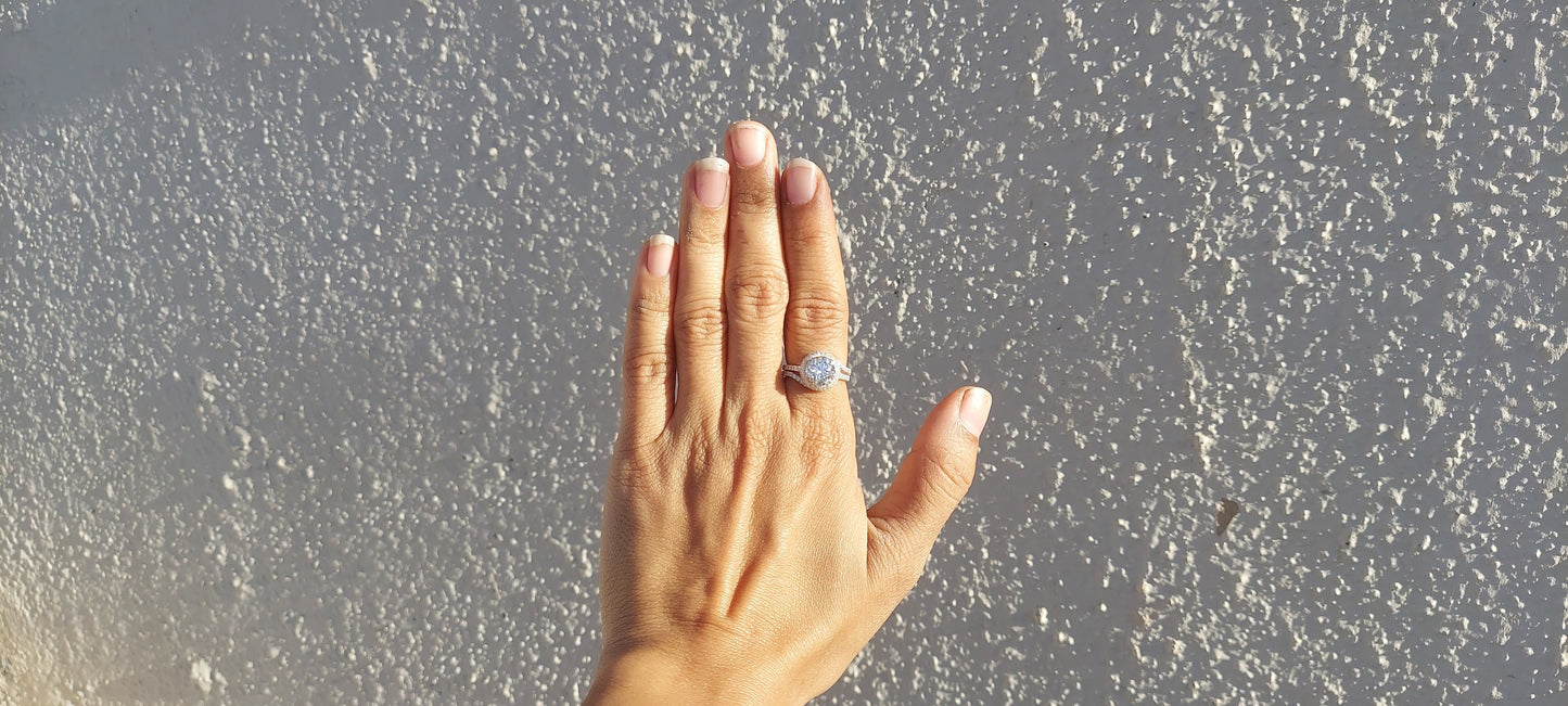 Round Moissanite Halo Insert Wedding bridal Set solitaire Engagement\Bridal\propose\anniversary Ring with 18k\14k\10k White\Yellow\Rose Gold
