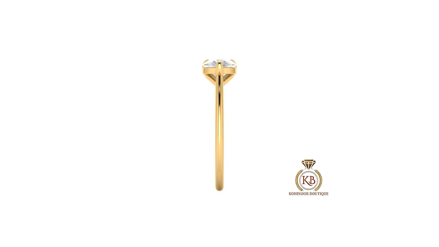 East-West Classic Trellis Pear Cut Solitaire Engagement Ring, Right hand ring, Cocktail Ring, Ring for her, ring for women