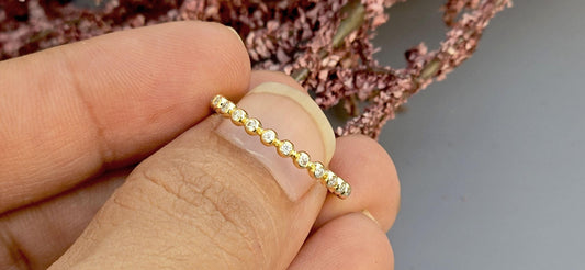 Cute stackable bubble band, Half\Full eternity wedding band, bands for women, gift for her, birthday anniversary gift, design your own stack