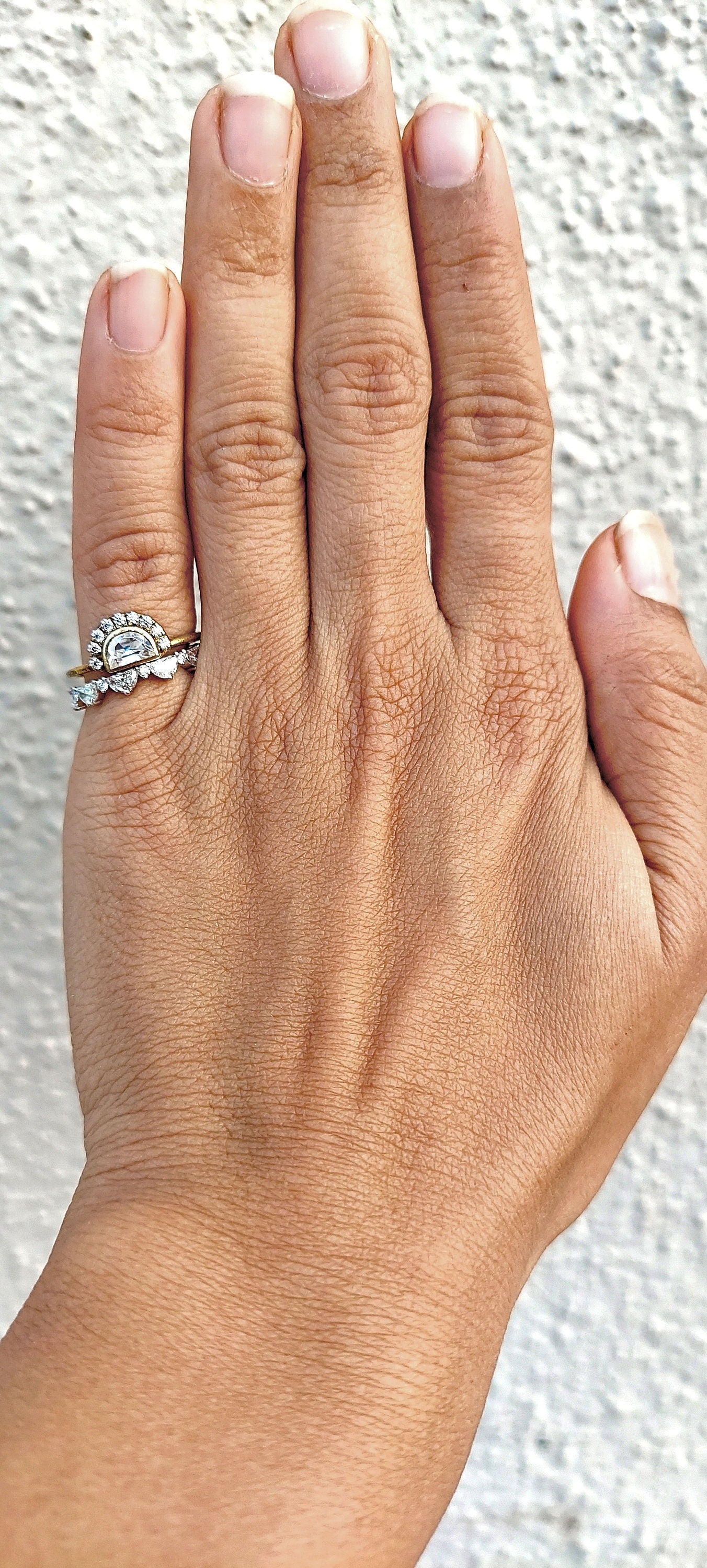 Half Moon Lace moissanite wedding band, Available in 3 styles Half Eternity\ Full Eternity\ Open end Full Eternity.