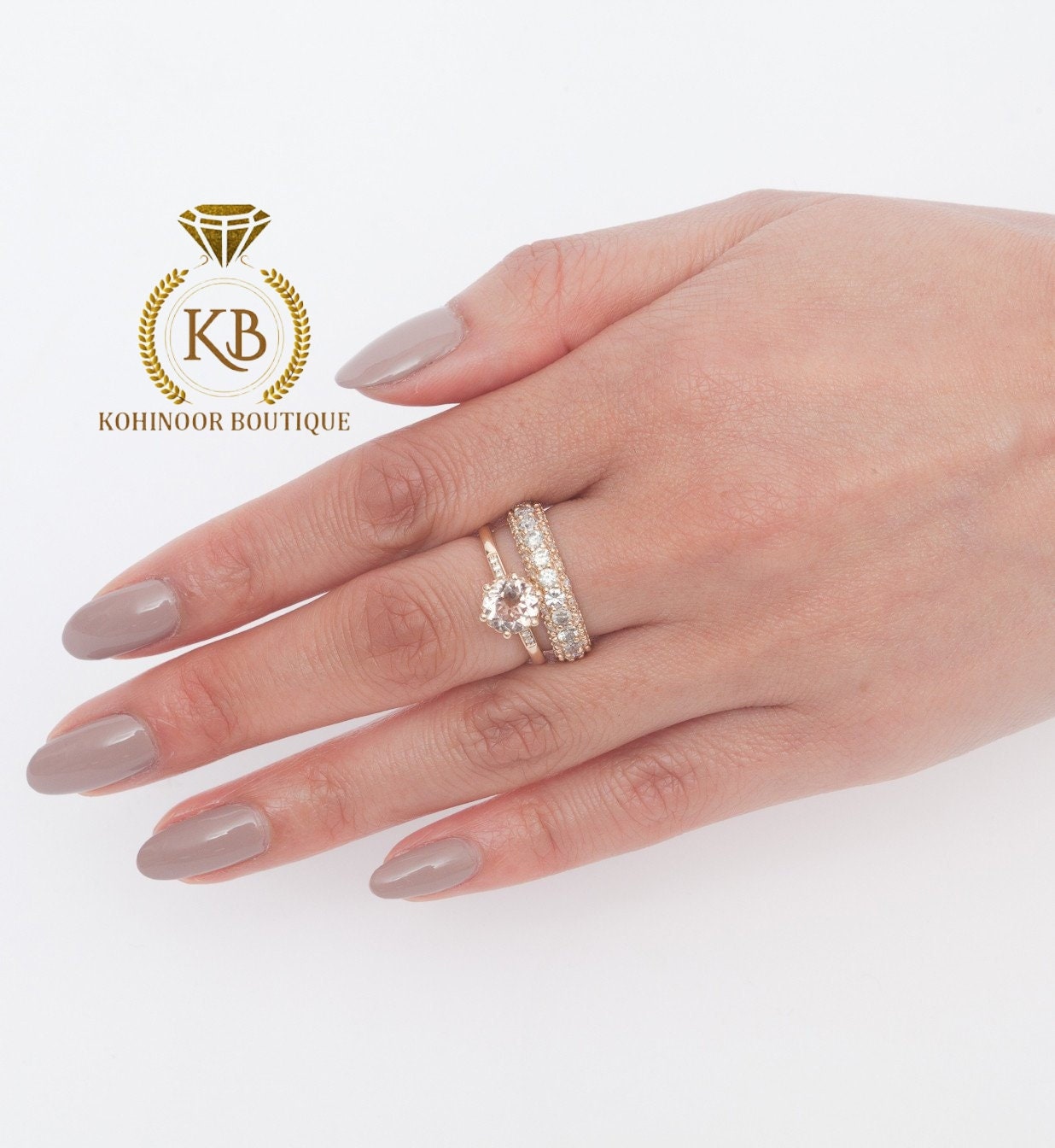 Peach Morganite moissanite solitaire diamond Engagement/Bridal/wedding/propose/anniversary Ring, 18k\14k White\Yellow\Rose Gold