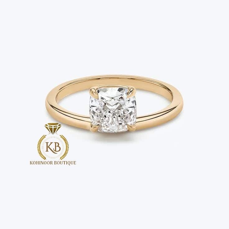 Floating moissanite solitaire Engagement ring, Ring for her, Round\Oval\Emerald\Asscher\Princess\Cushion\Trillion\Half moon\Marquise\Pear.