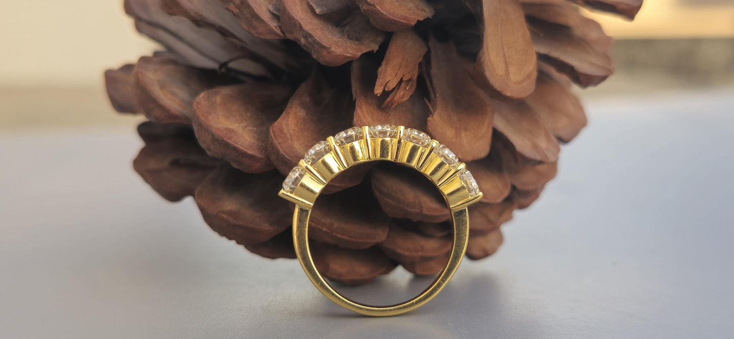 Oval 7 stone Moissanite Anniversary band, Anniversary gift for wife, Ring for her, Promise Ring