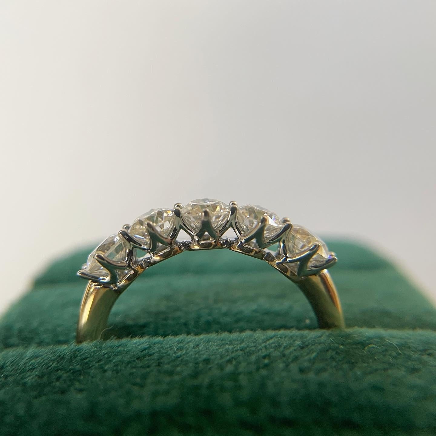 OEC Old European Cut 5 stone Moissanite wedding band, Anniversary Band, Anniversary gift, gift for wife, ring for her