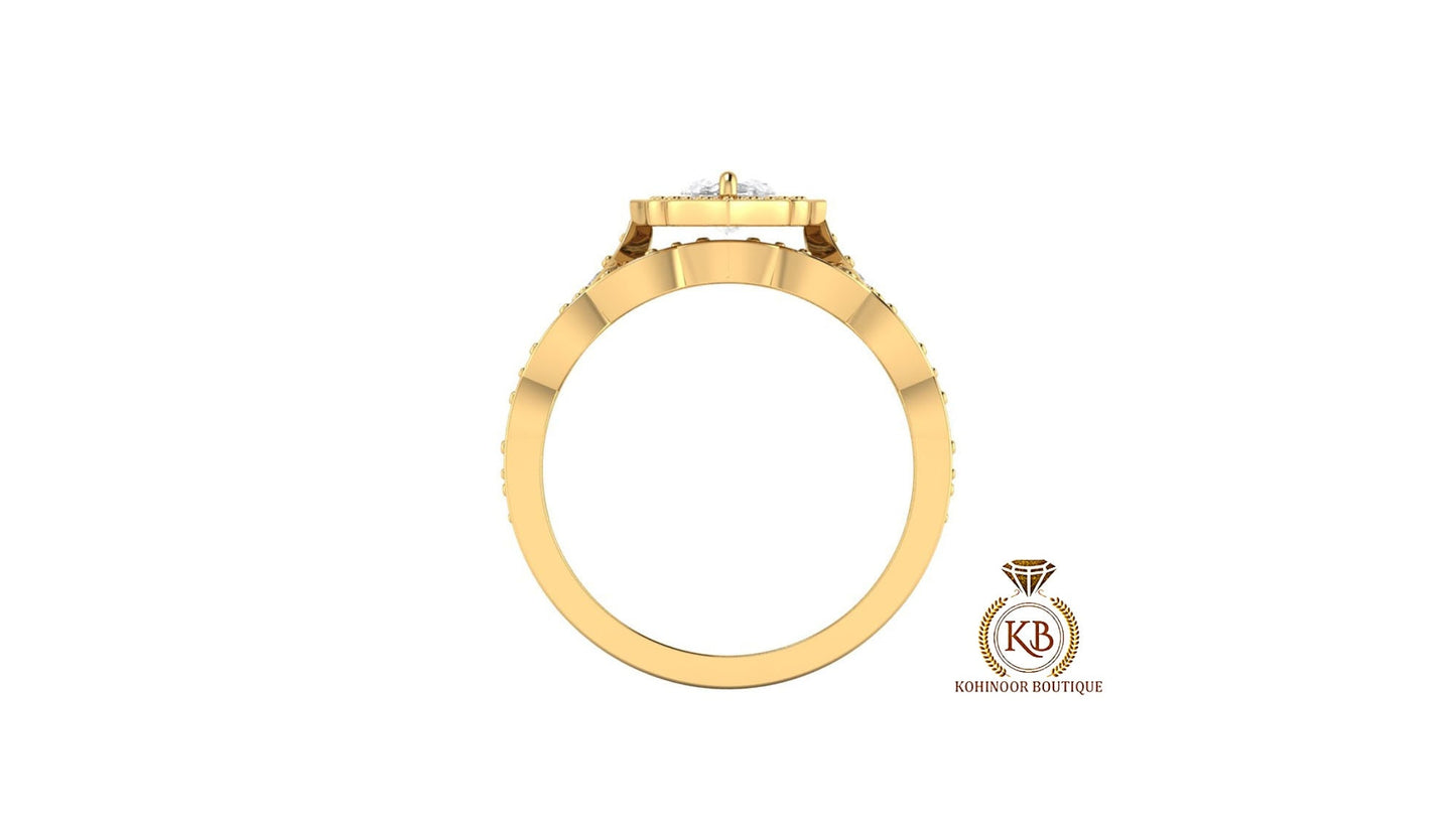 Marquise Cut Halo Vintage Moissanite Engagement Ring, Wedding Bridal Set, Anniversary gift for wife, Ring for women