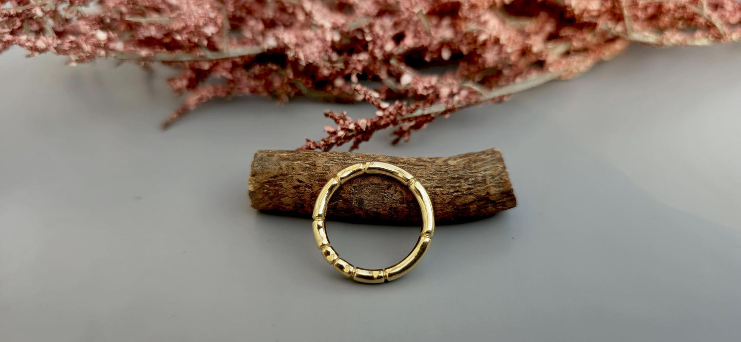 Bamboo wedding band, stackable band for women, gift for women, silver, solid gold band for women, ring for her, delicate dainty band