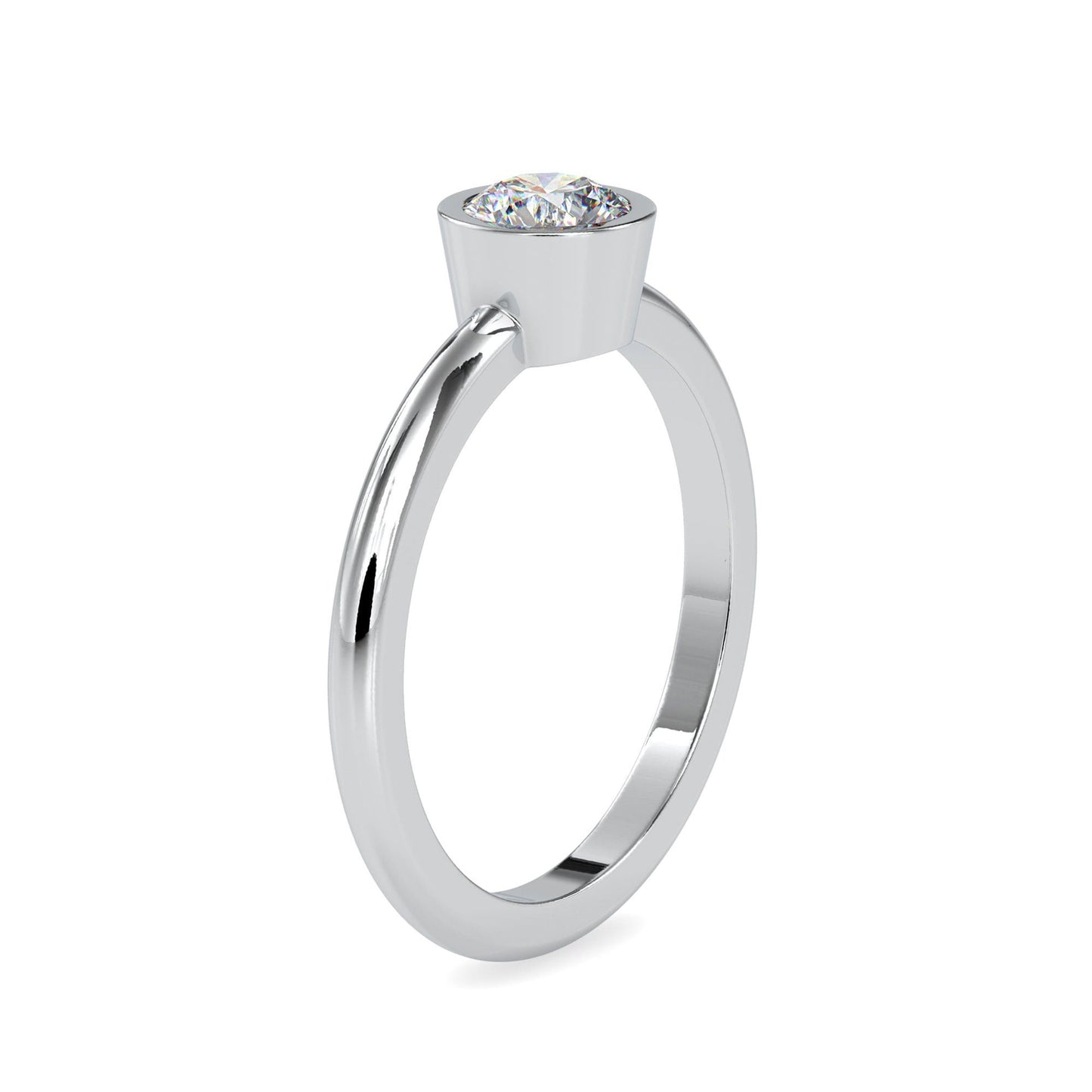 Bezel set Round Moissanite Engagement\ring, Promise ring, Proposal ring, dainty engagement ring, wedding anniversary ring, gift for her