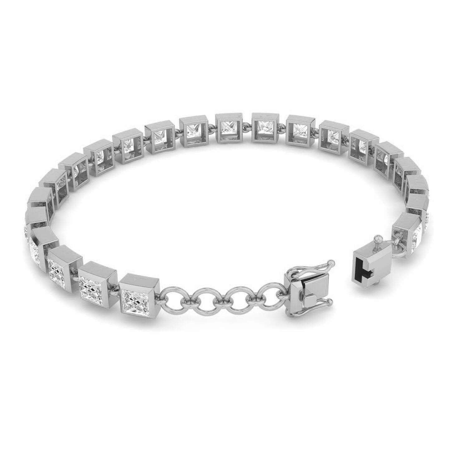 French Cut Moissanite Tennis Bracelet, Antique Cut Bracelet for women, Bracelet for girls, Bracelet for her, Anniversary gift