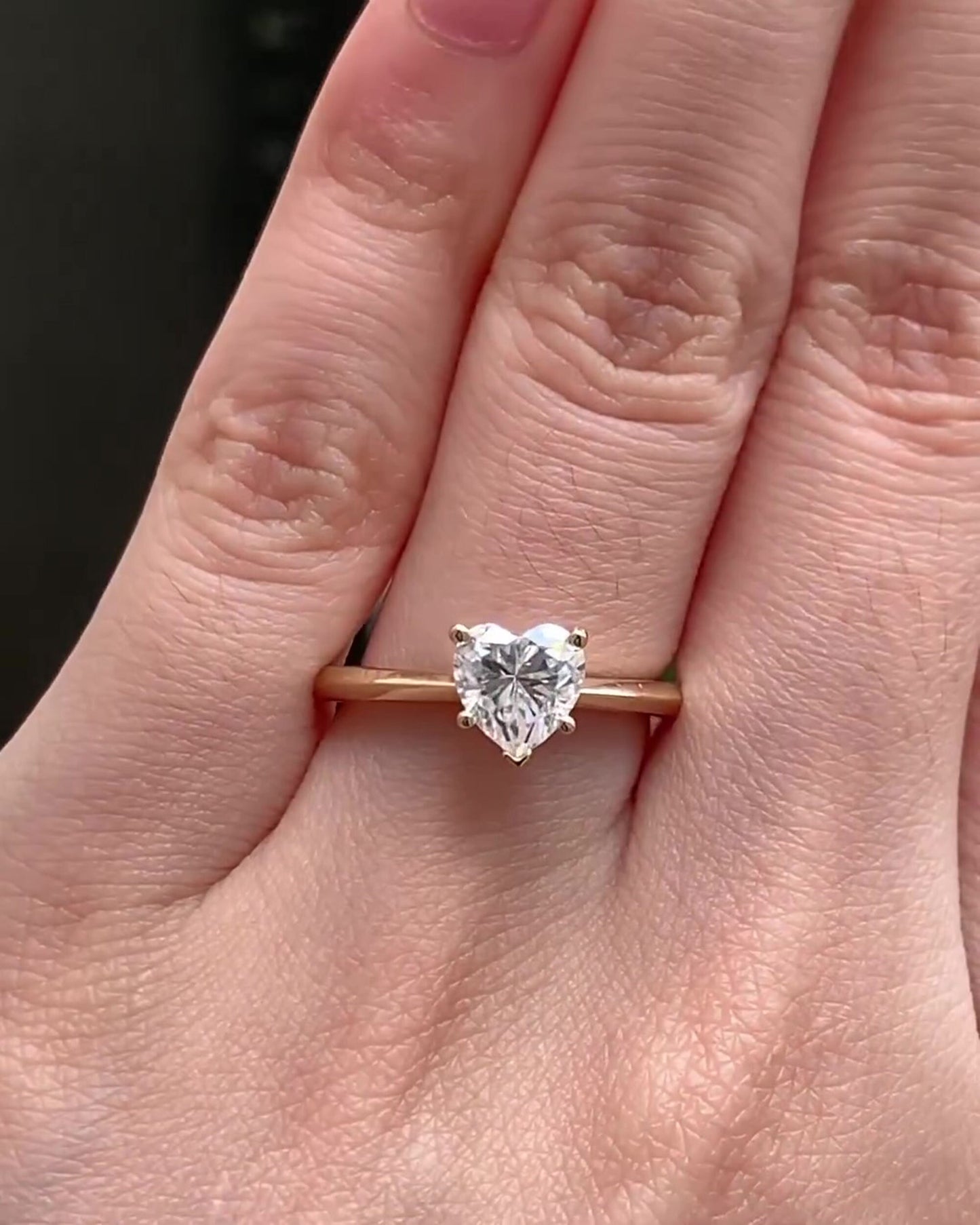 Heart Shaped Moissanite Solitaire Engagement Ring, Ring for her, ring for women, Classic solitaire ring, gift for her