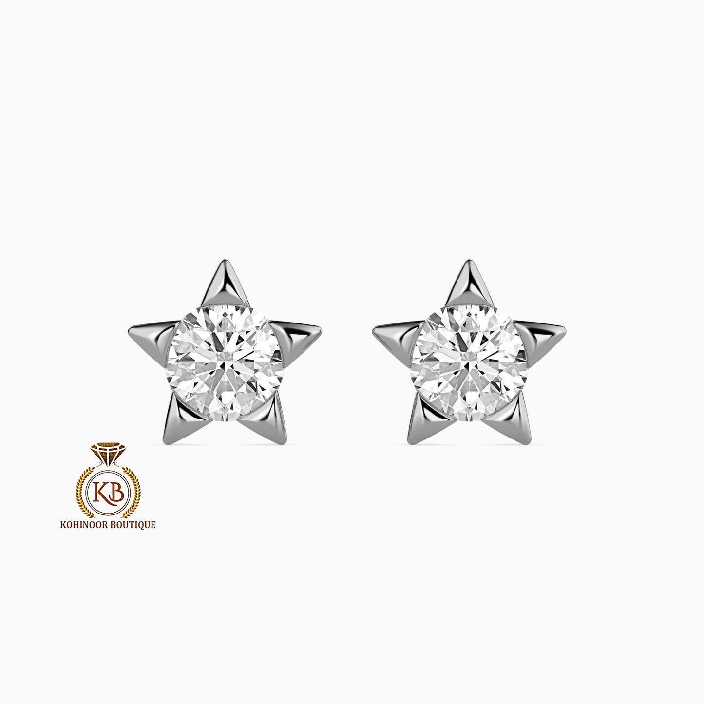 Round Cut Star shaped Solitaire Moissanite Stud Earrings,Moissanite Wedding Earrings,Push Back Earrings,Anniversary Mother's Day Gift