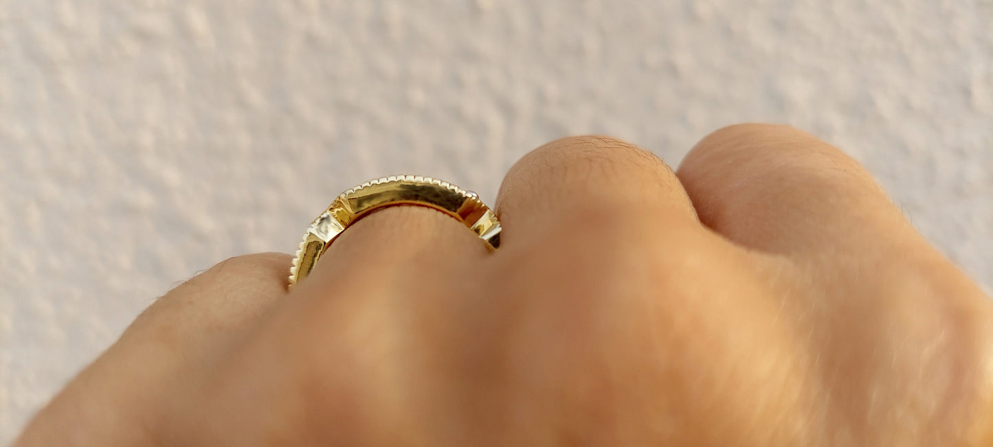 Vintage France\ French cut Moissanite Eternity Ring, wedding band, stackable ring, Princess cut Half\Full eternity band, Anniversary gift