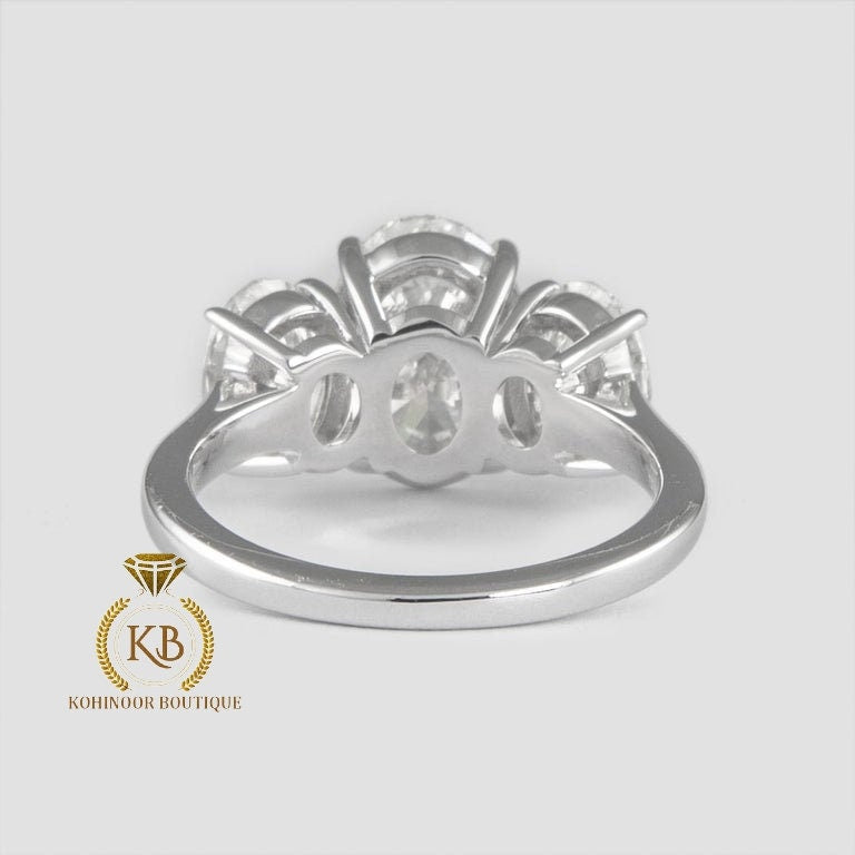 Classic 3 Stone Oval moissanite Engagement Ring, ring for her, 3 stone anniversary ring, ring for women, gift for her.