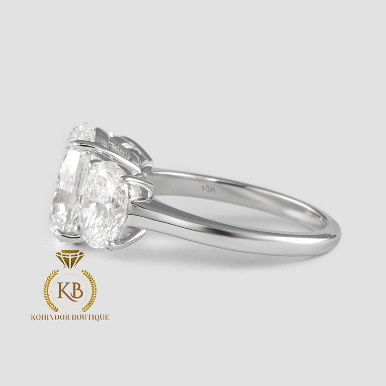 Classic 3 Stone Oval moissanite Engagement Ring, ring for her, 3 stone anniversary ring, ring for women, gift for her.