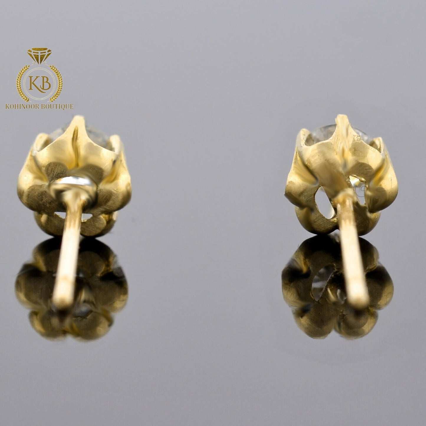 Victorian Round Moissanite Collet Stud Earrings, Moissanite Wedding Earrings, Push Back Earrings, Anniversary Gift