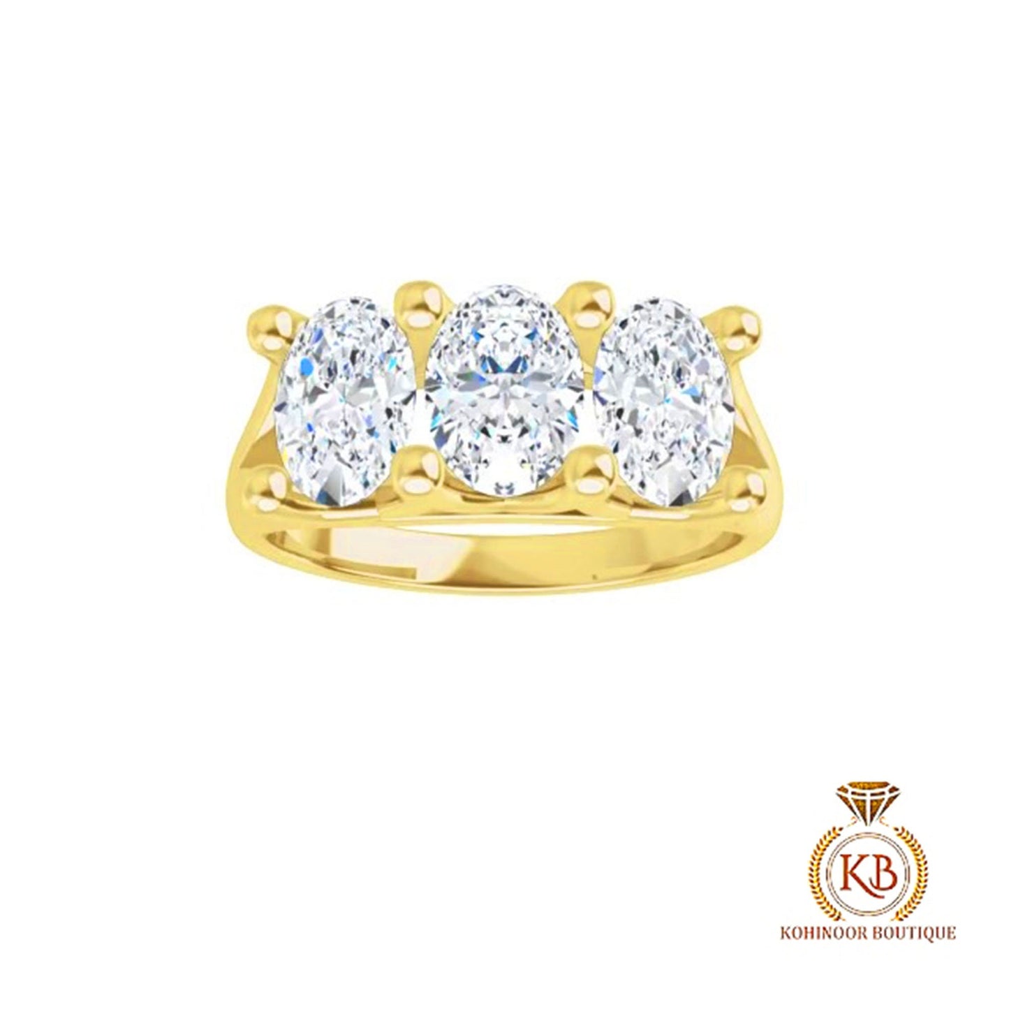 3 Stone Oval Trellis Set Moissanite Engagement ring, ring for her, gift for women, 3 stone anniversary band.