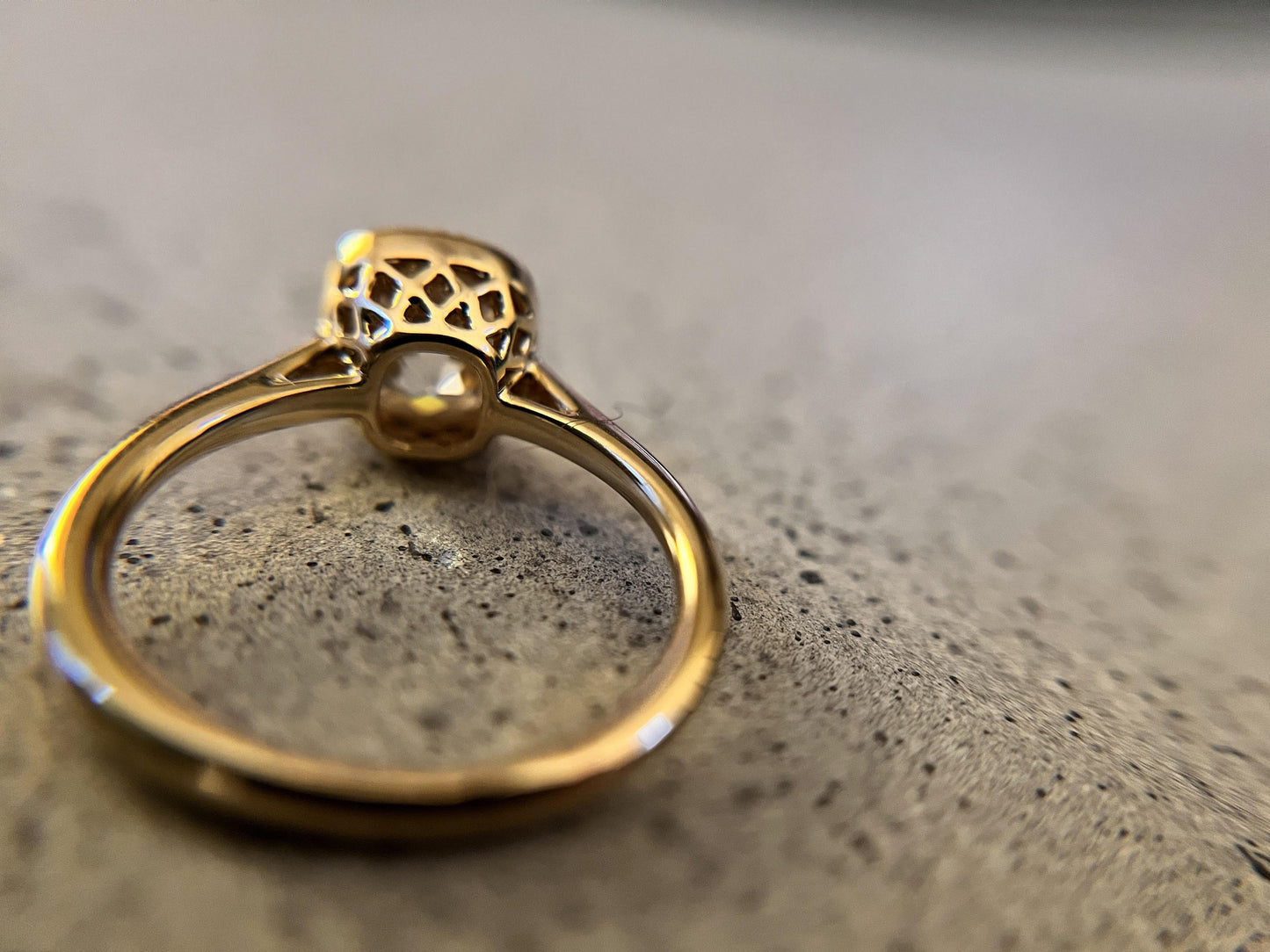 Old Mine Elongated Champagne Color Cushion Cut Milgrain Bezel with lattice setting Moissanite Engagement Ring with\without shoulders