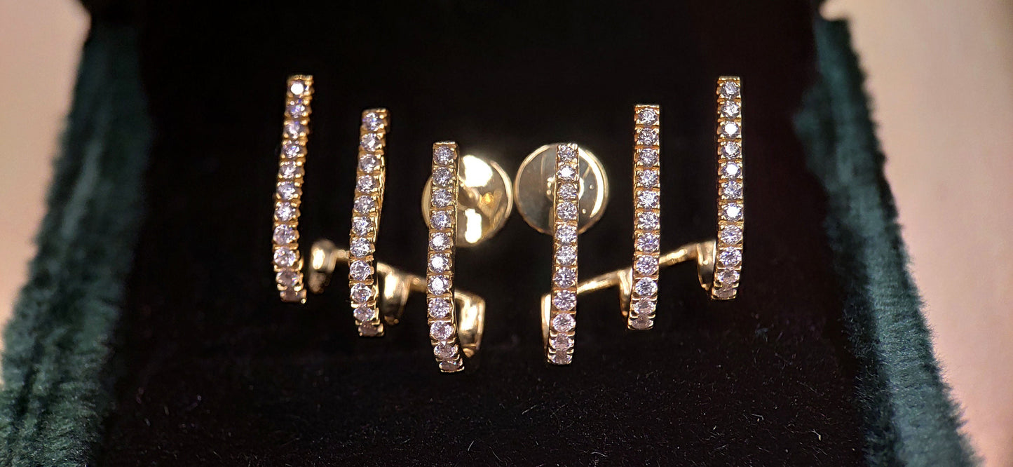 Moissanite Earrings, Earrings for women, Party wear earrings, Anniversary Gift for wife, birthday gift for women