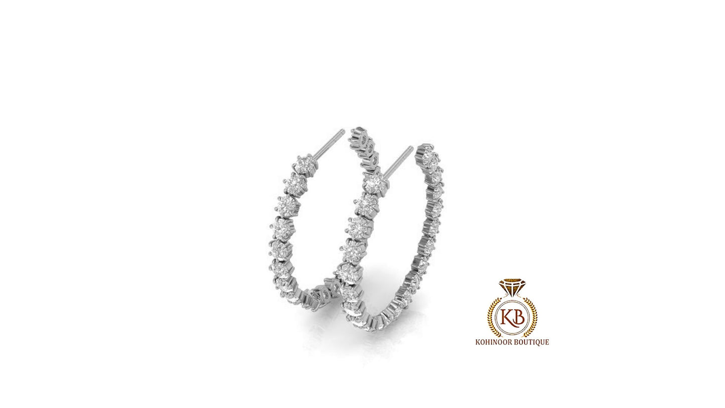 Round Twisted Eternity Moissanite hoops and huggies, This Hoops are lightweight, easy to wear, and a must-have for every jewelry collection
