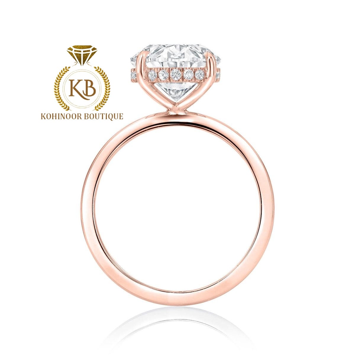 Oval Moissanite Diamond Solitaire Hidden Halo Engagement\Propose\Anniversary\Promise Ring in 18k\14k\10k White\Yellow\Rose Gold