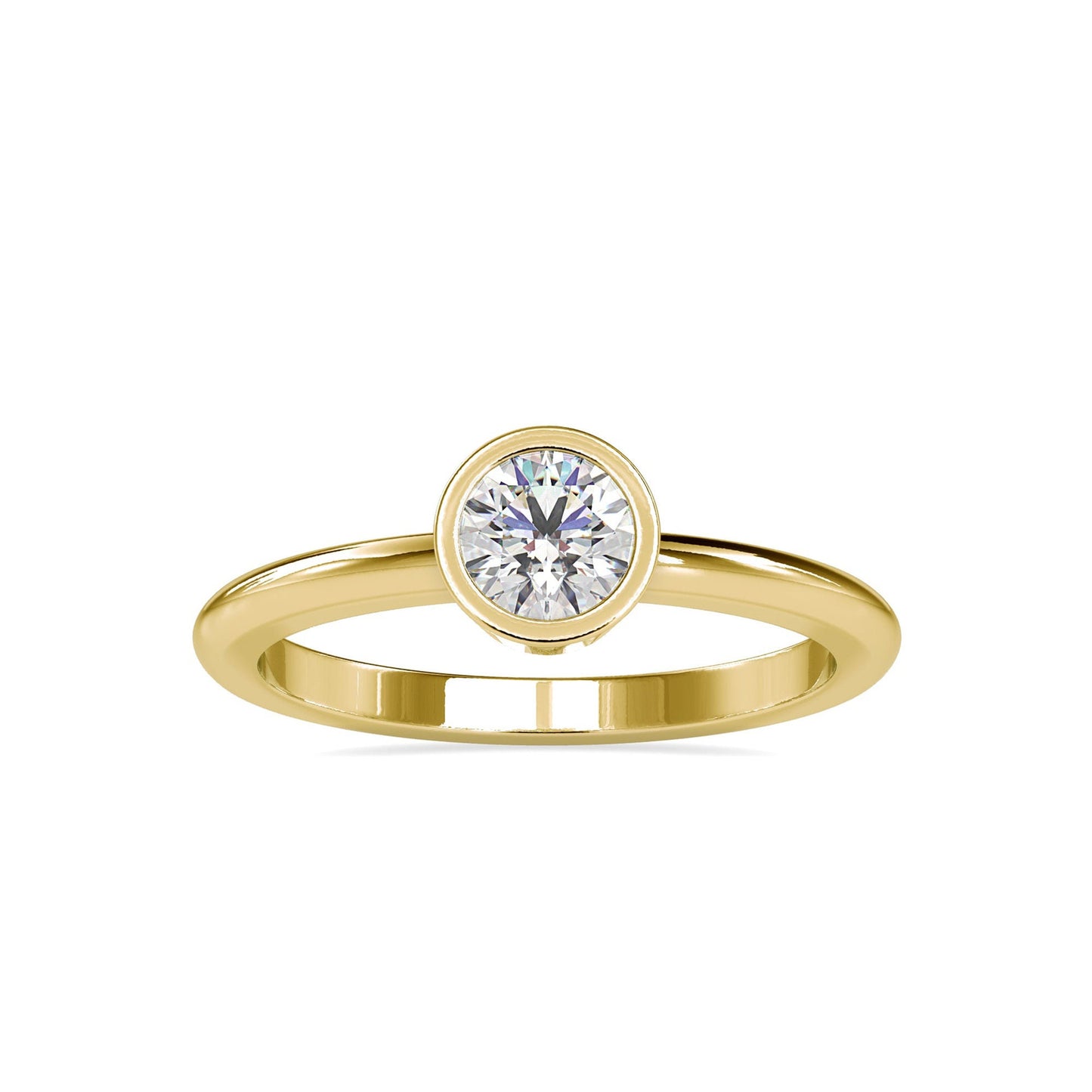Bezel set Round Moissanite Engagement\ring, Promise ring, Proposal ring, dainty engagement ring, wedding anniversary ring, gift for her