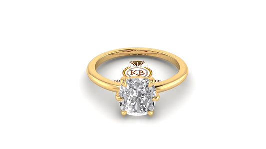Elongated Cushion Cut Moissanite Solitaire Engagement Ring, wedding\propose\Bridal Ring with 18k\14k\10k Gold, Sterling silver ring