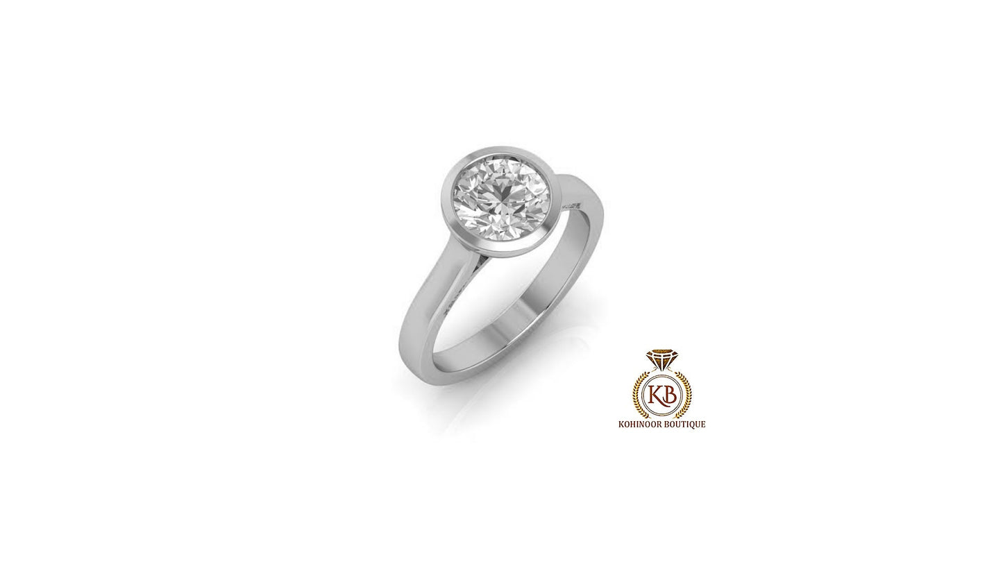 Bezel Round Cut Moissanite Cathedral set Engagement ring, ring for women, promise proposal ring for her