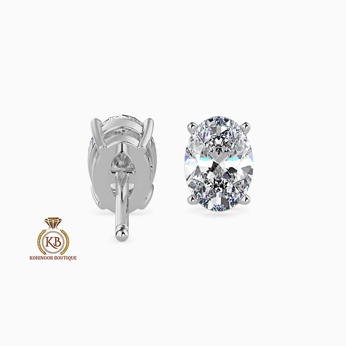 Oval Cut Solitaire Moissanite Stud Earrings,Moissanite Wedding Earrings,Push Back Earrings,Anniversary Mother's Day Gift