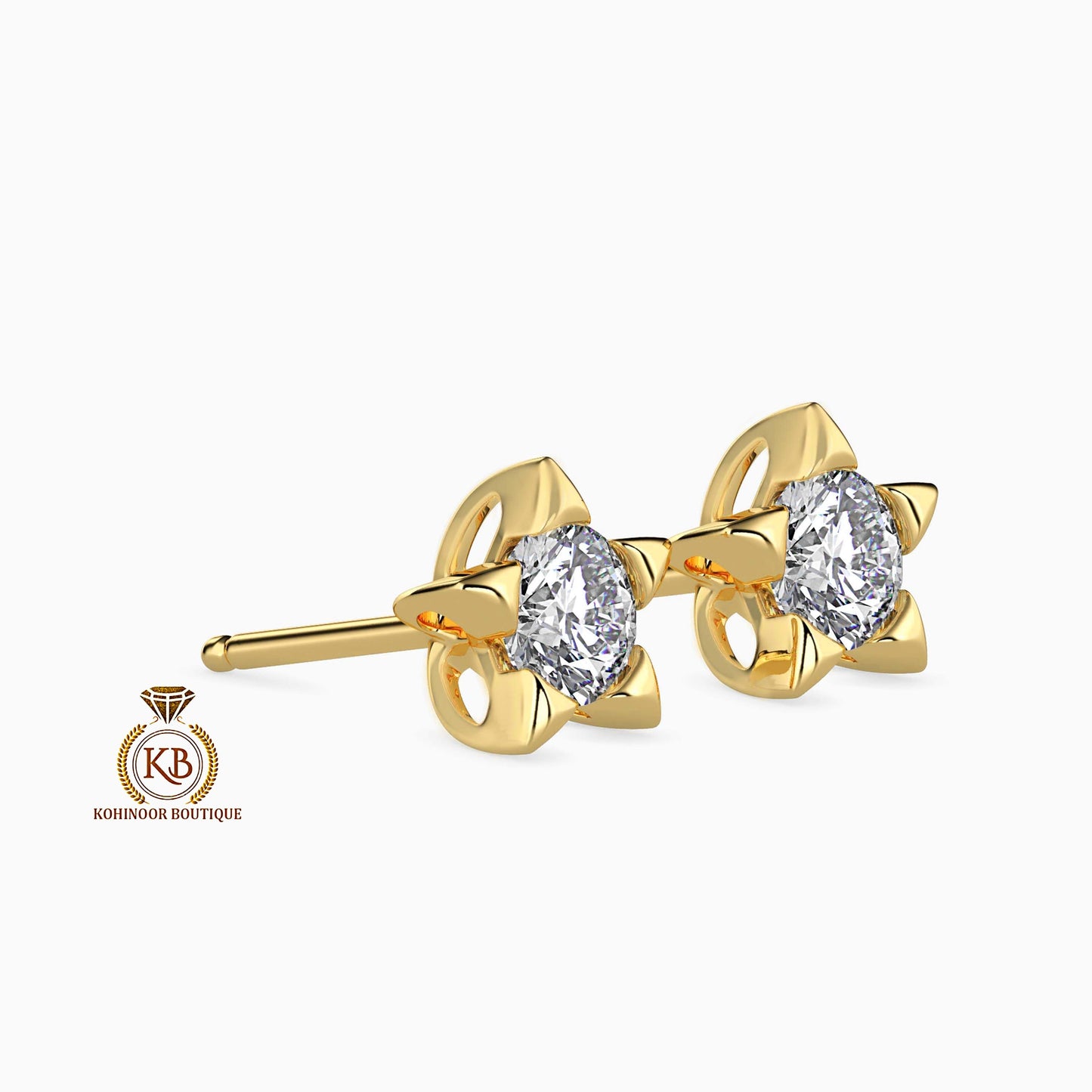 Round Cut Star shaped Solitaire Moissanite Stud Earrings,Moissanite Wedding Earrings,Push Back Earrings,Anniversary Mother's Day Gift