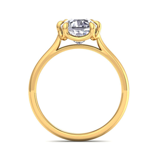 Old Mine Cut OMC Elongated Cushion cut Moissanite Solitaire Engagement ring, Vintage Victorian statement ring, Ring for her, Gift for wife