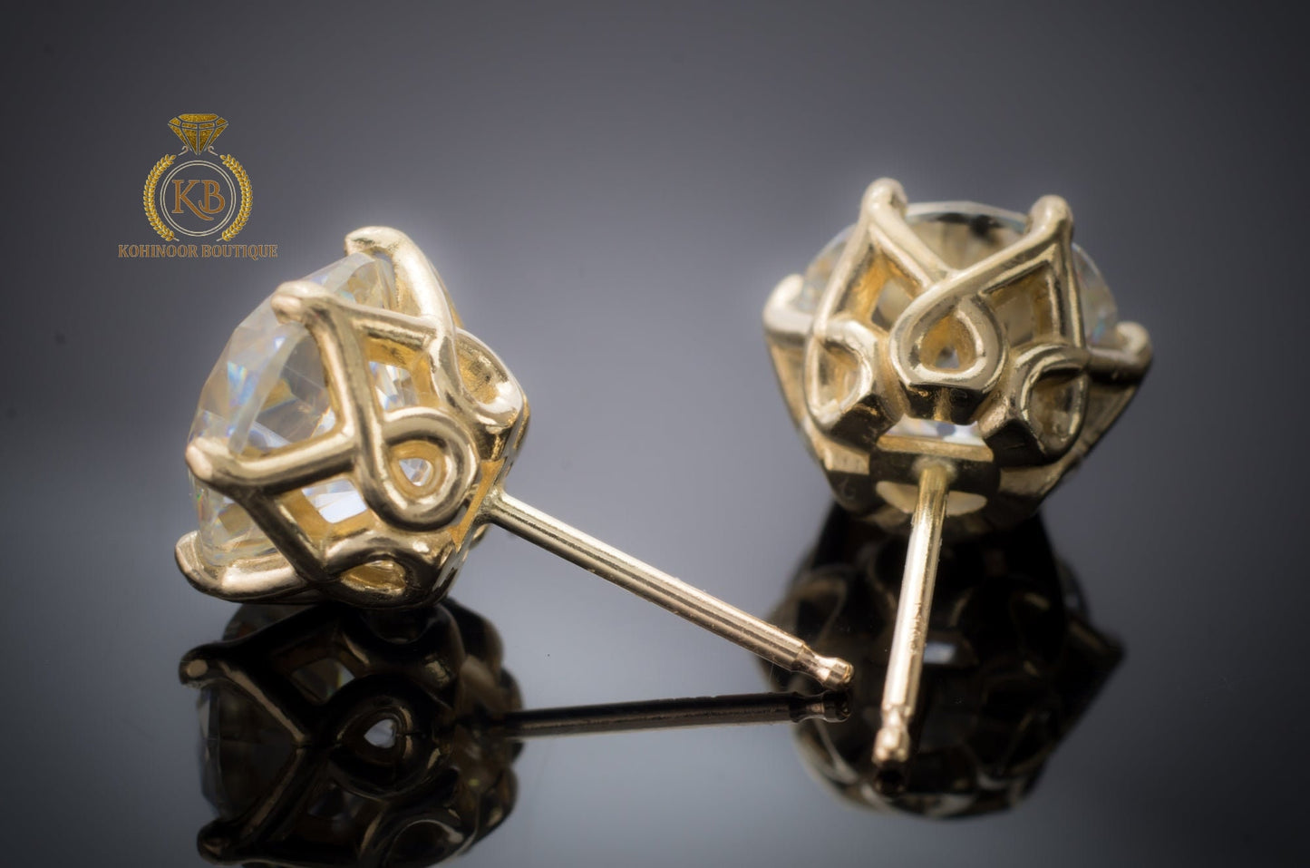 Old European cut OEC Moissanite Earrings studs, Moissanite Stud Earrings, Round Moissanite Earrings, Customized them in any size