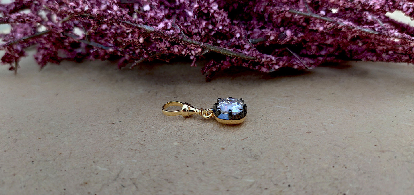 Old Mine Cut Cushion Cut Moissanite Pendant, Collet set Georgian cut down set Pendant without chain, Wedding Pendant