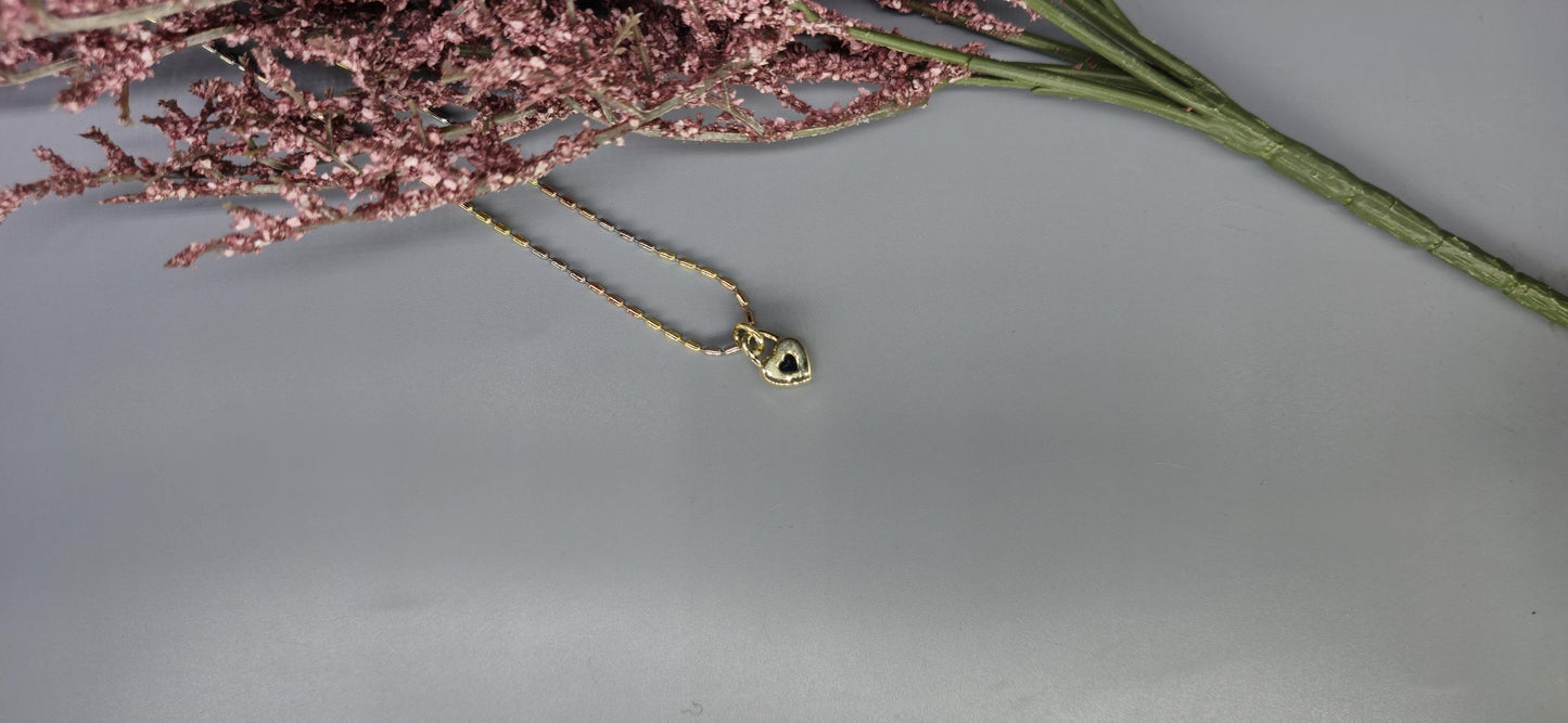 Heart Shaped bezel set Lab grown Sapphire pendant with lab grown diamond pave bail, dainty wedding pendant for women girls