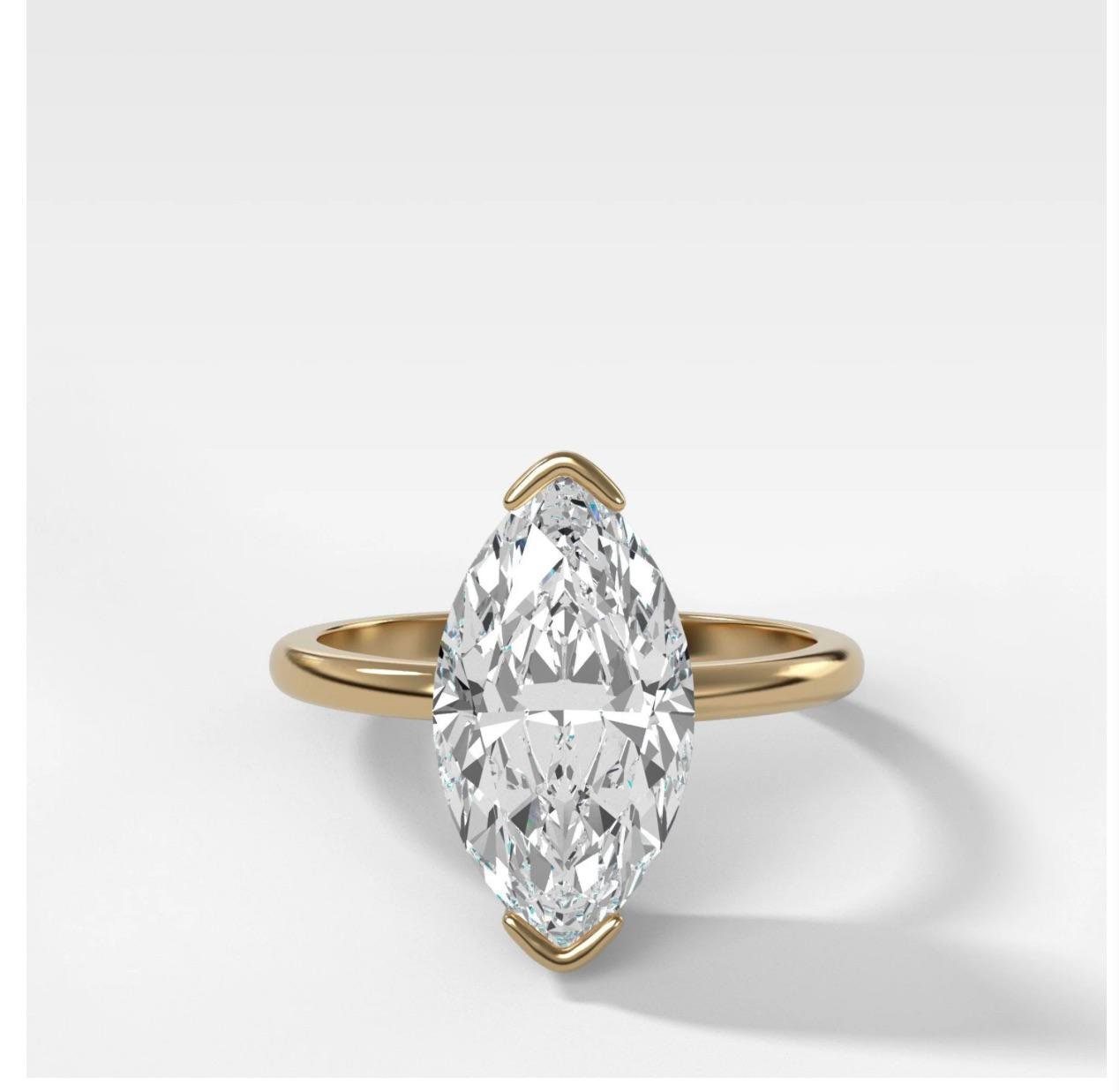 Marquise Cut Moissanite Classic Solitaire Engagement Ring, Promise ring, Proposal ring, Ring for her, gift for her