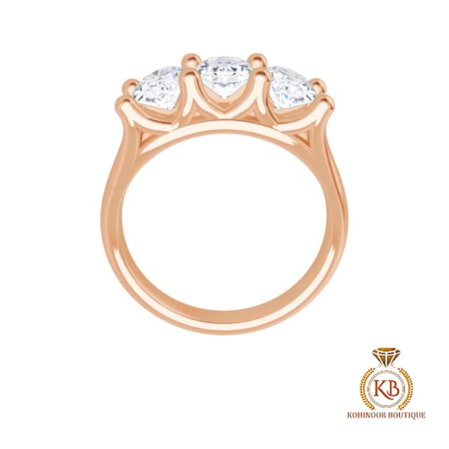 3 Stone Oval Trellis Set Moissanite Engagement ring, ring for her, gift for women, 3 stone anniversary band.