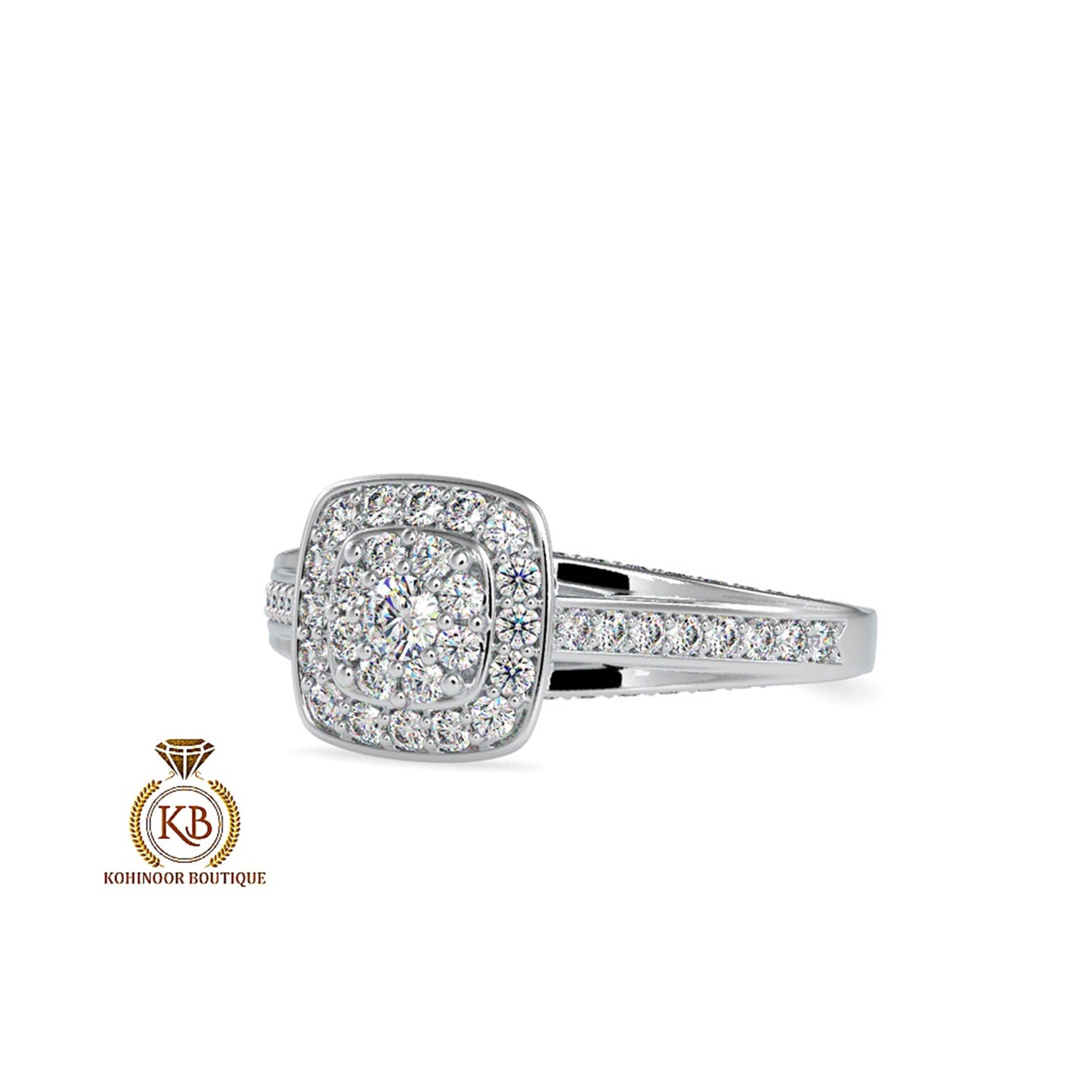 Vintage-inspired halo cluster with side pave cathedral set Moissanite Engagement\Wedding\Mother Ring in 18k\14k\10k