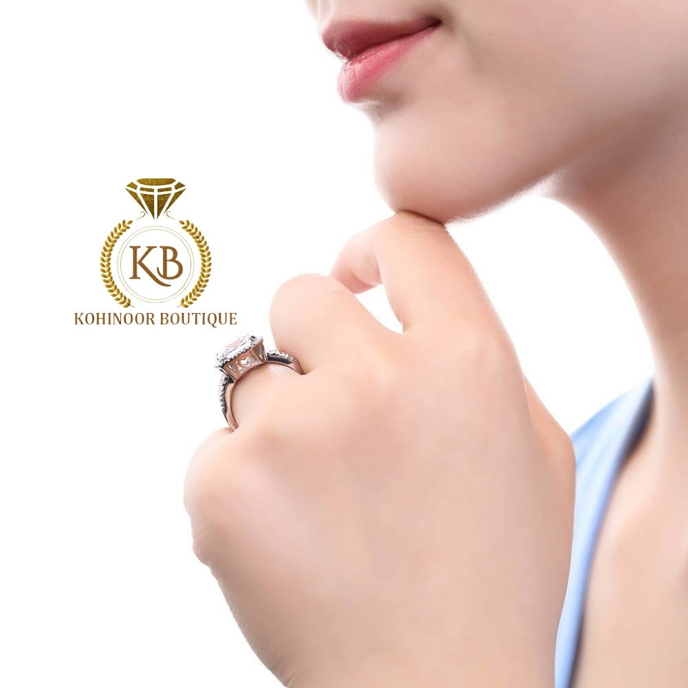 Cushion Cut Halo pave Moissanite diamond solitaire Engagement\Bridal\propose\anniversary Ring in 18k\14k White\Yellow\Rose Gold