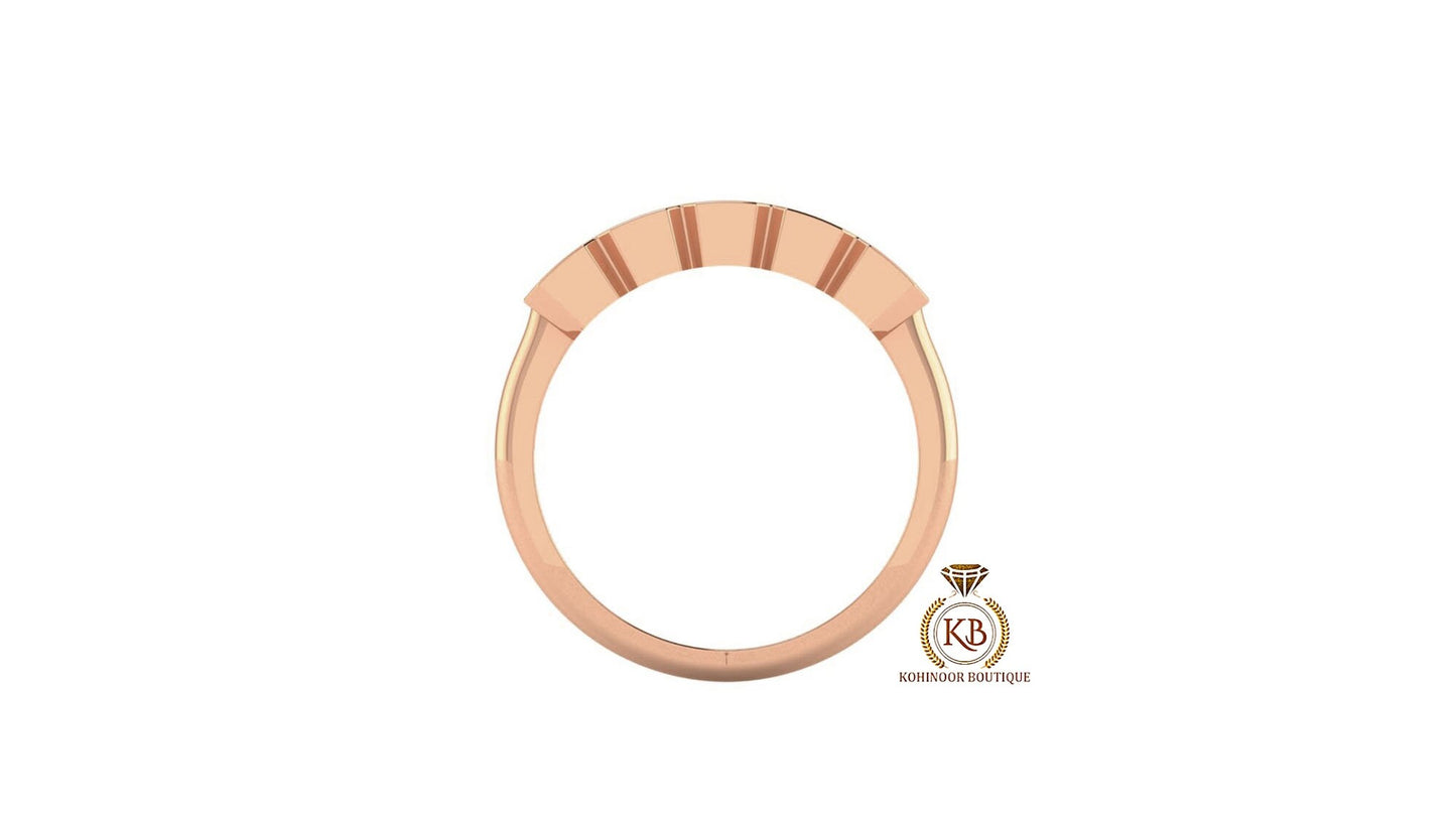 Asscher Cut 5-Stone Moissanite Anniversary half-hoop style  Band, Half bezel Asscher 5 stone band, Gift for wife, Half eternity ring,