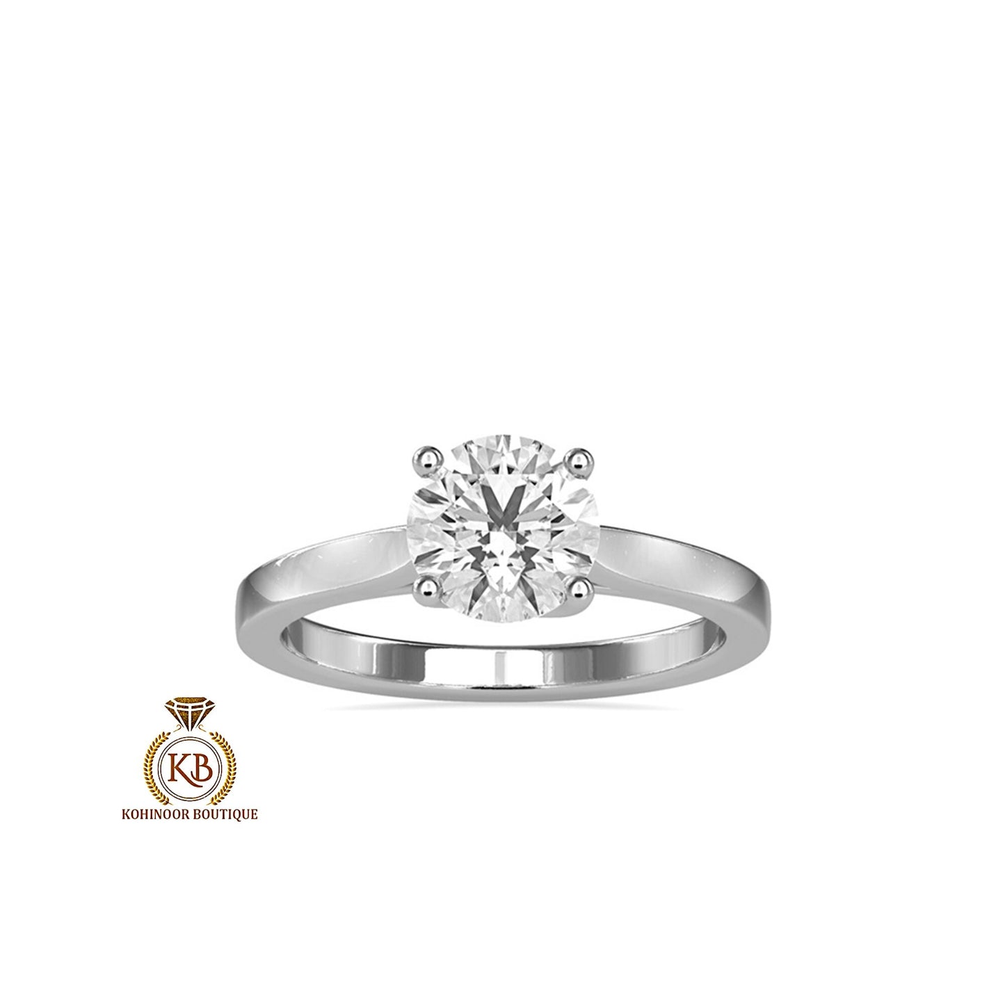 Round Cut Moissanite Classic Solitaire ring with Heart shaped Basket, Ring for women, Gift for her.