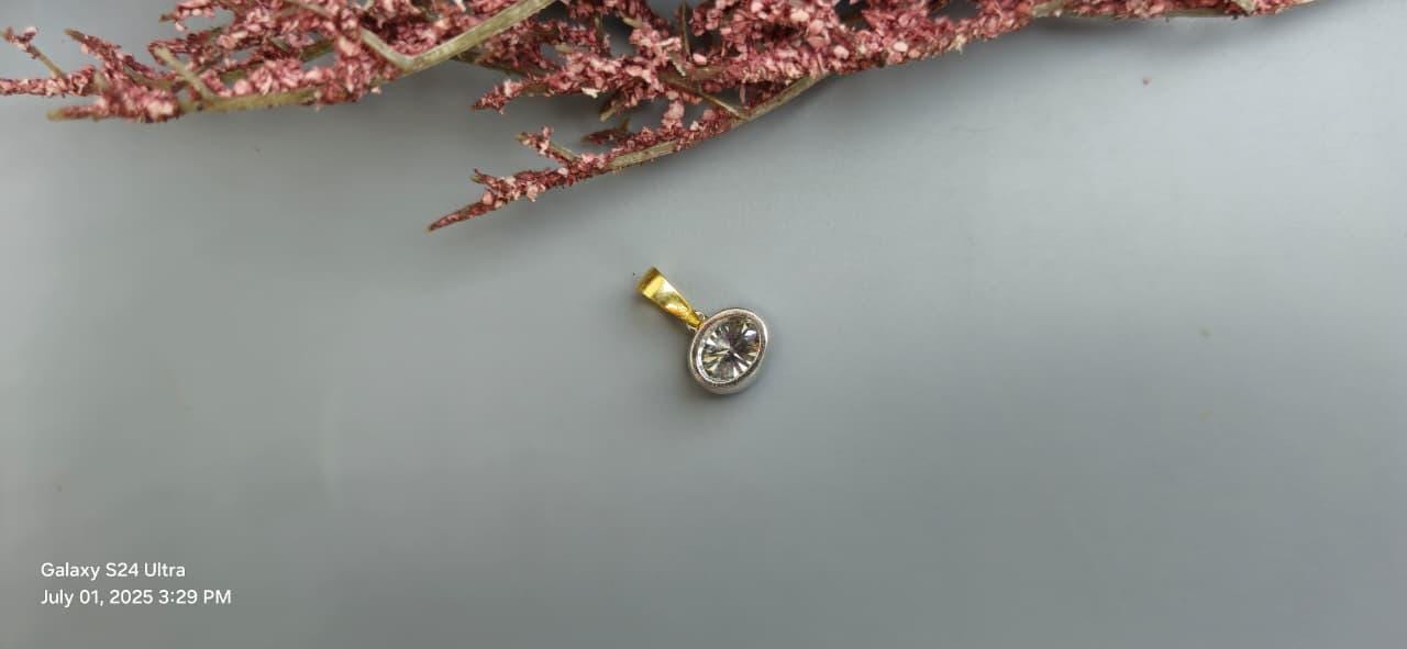 East west oval Cut Moissanite Pendant, Georgian cut down set Pendant without chain, Blackened gold pendant, Pendant for women, gift for her
