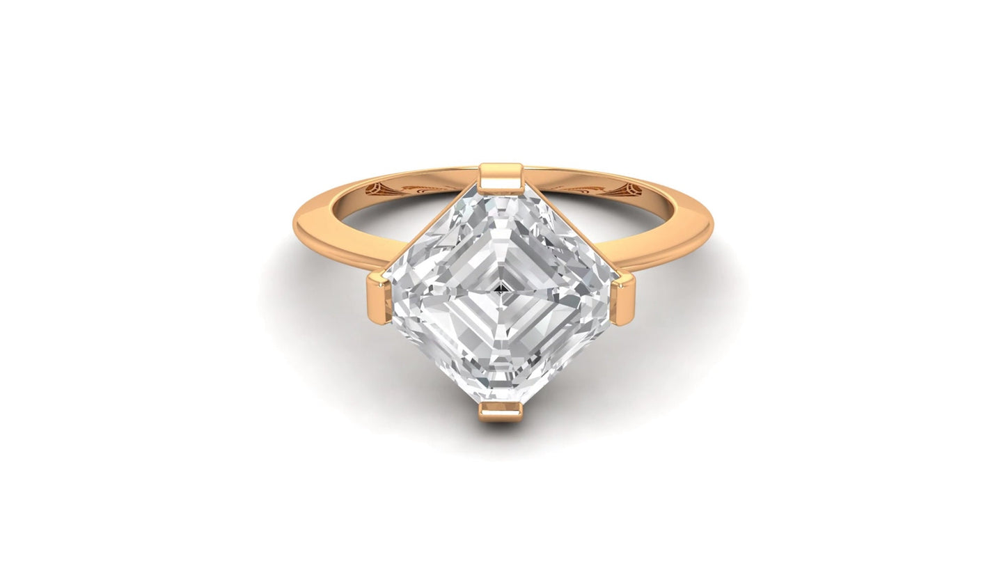 Asscher Cut Kite Set Octagonal Moissanite Solitaire Engagement ring Wedding\Proposal\Promise Ring