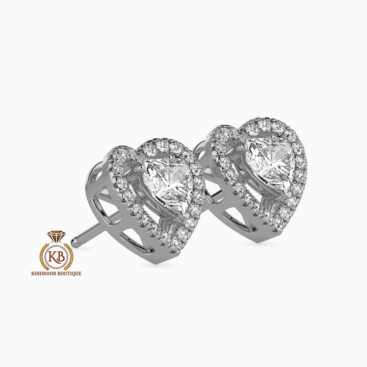 Heart shaped Moissanite Earrings, Halo Moissanite Stud, Best gift for Wife\ Sister\Daughter\Mother\Bridesmaid\women\Baby shower