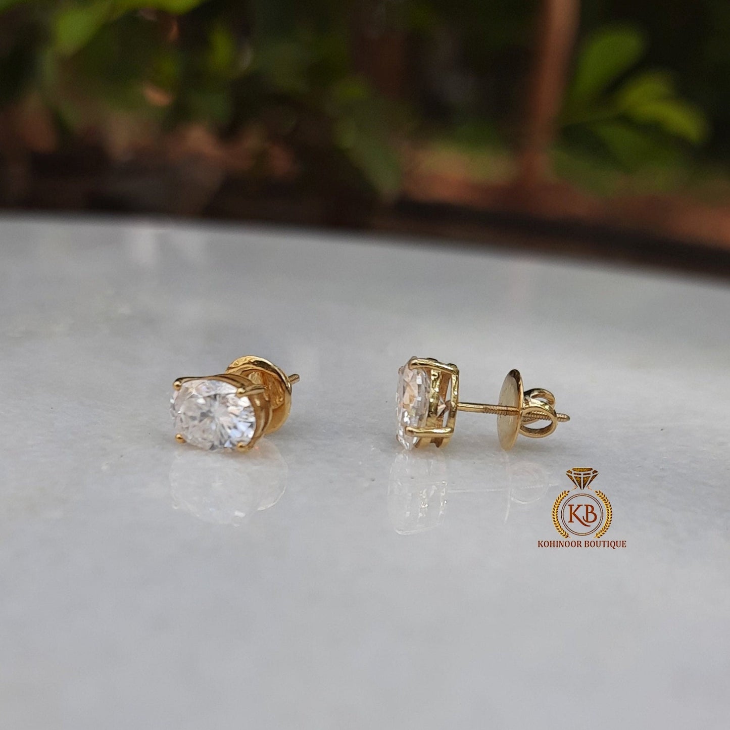 Oval Cut Solitaire Moissanite Stud Earrings,Moissanite Wedding Earrings,Push Back Earrings,Anniversary Mother's Day Gift