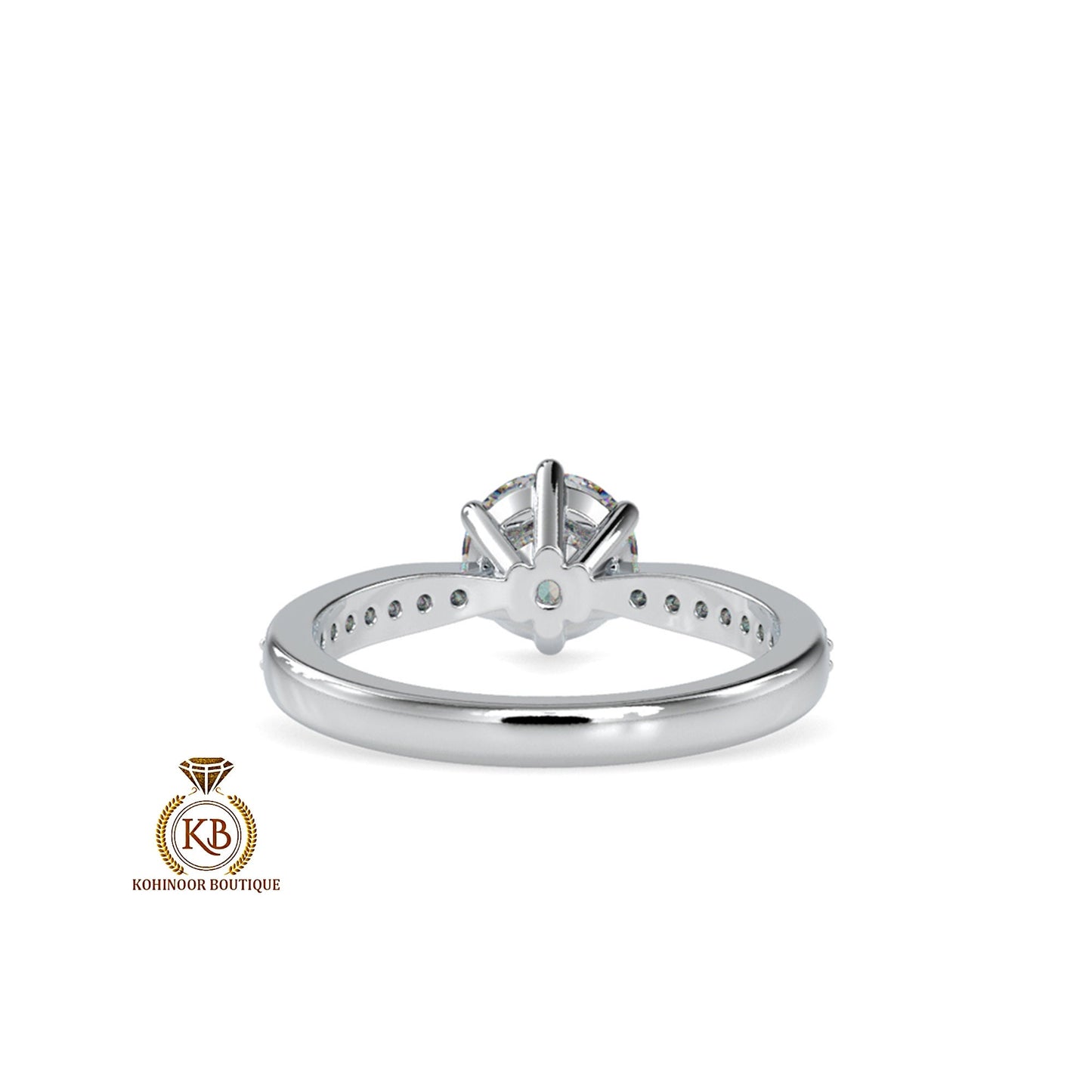 Round Cut classic Solitaire with side pave band Moissanite Engagement\Wedding\Mother Ring in 18k\14k\10k