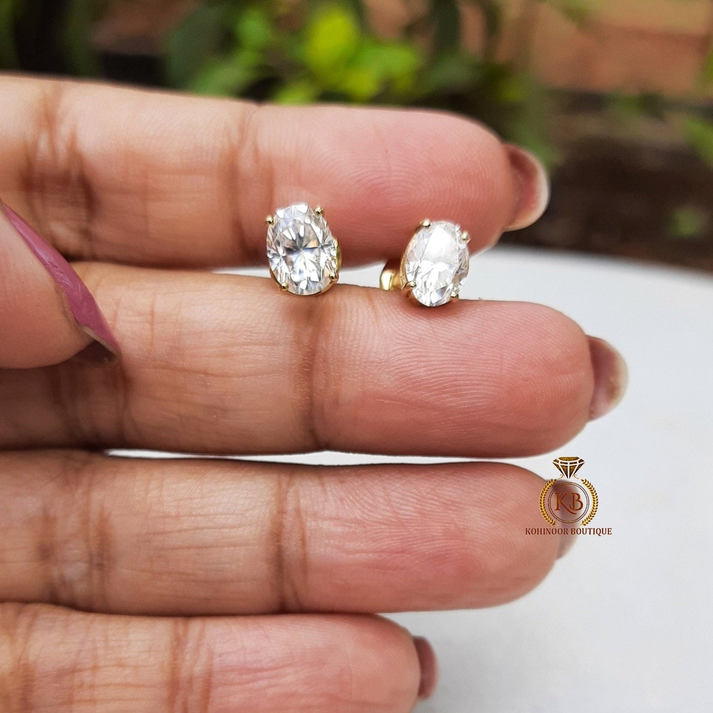Oval Cut Solitaire Moissanite Stud Earrings,Moissanite Wedding Earrings,Push Back Earrings,Anniversary Mother's Day Gift