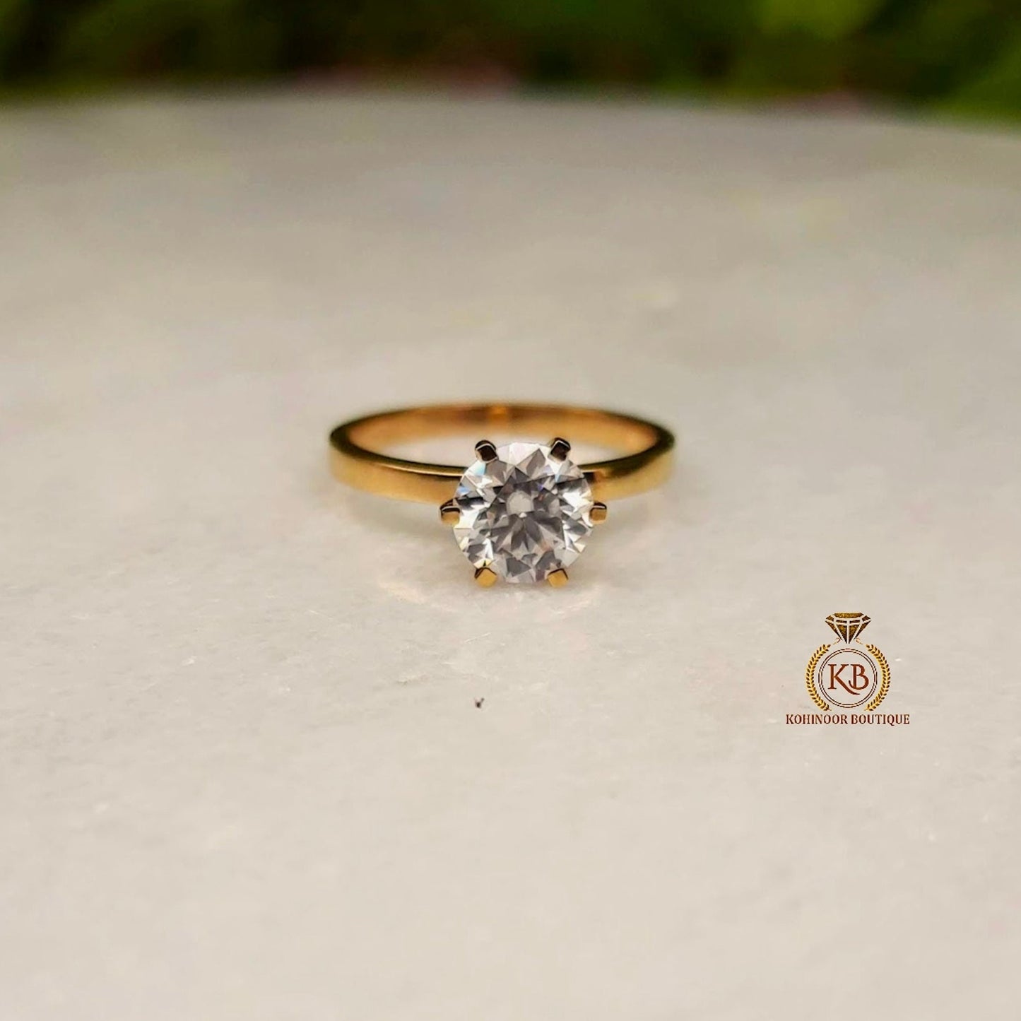 Round Moissanite Solitaire Engagement Ring , Ring for her, Wedding Anniversary Gift for Wife, Proposal Ring