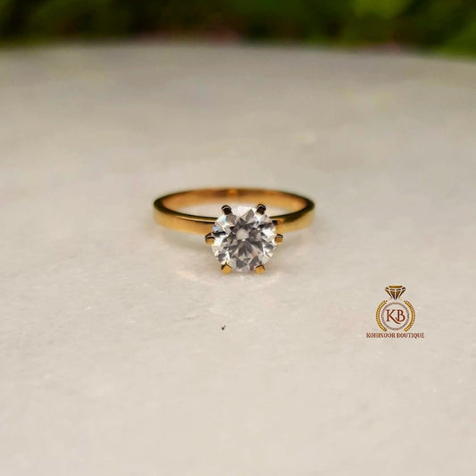 Round Moissanite Solitaire Engagement Ring , Ring for her, Wedding Anniversary Gift for Wife, Proposal Ring