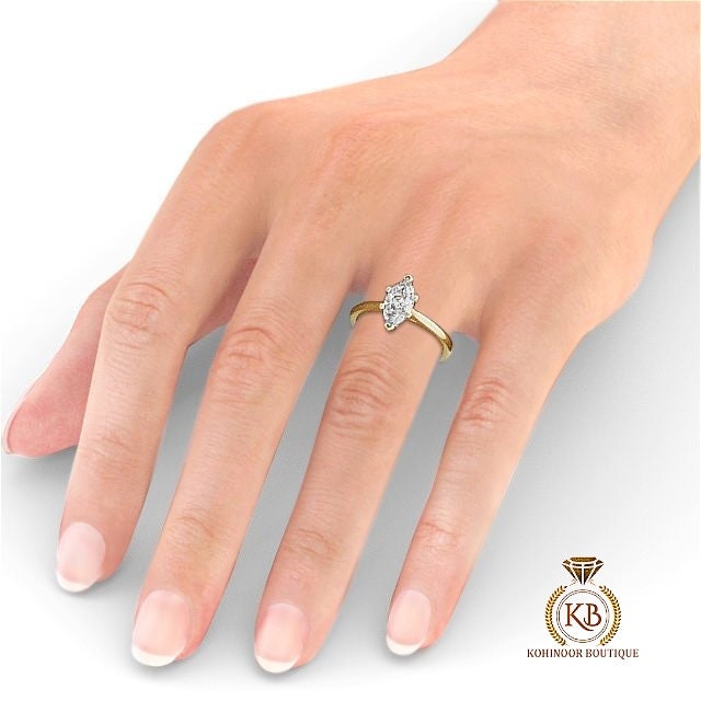 Marquise Cut Moissanite Classic Solitaire Engagement Ring, Promise ring, Proposal ring, Ring for her, gift for her
